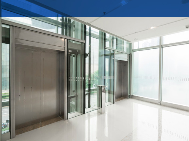 Modern glass elevators